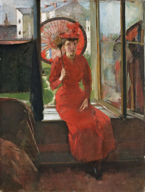 Olga Boznańska, Autoportret z japońską parasolką, malarstwo polskie, sztuka polska, Niezła Sztuka
