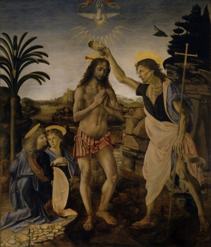 Andrea del Verrocchio, Chrzest Chrystusa, sztuka religijna, sztuka włoska, Niezła Sztuka
