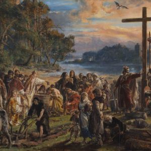 Jan Matejko, Zaprowadzenie chrześcijaństwa, malarstwo historyczne, sztuka polska, malarstwo polskie, Niezła sztuka