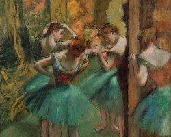 Edgar Degas, Tancerki w rozu i zieleni, baletnice, niezła sztuka