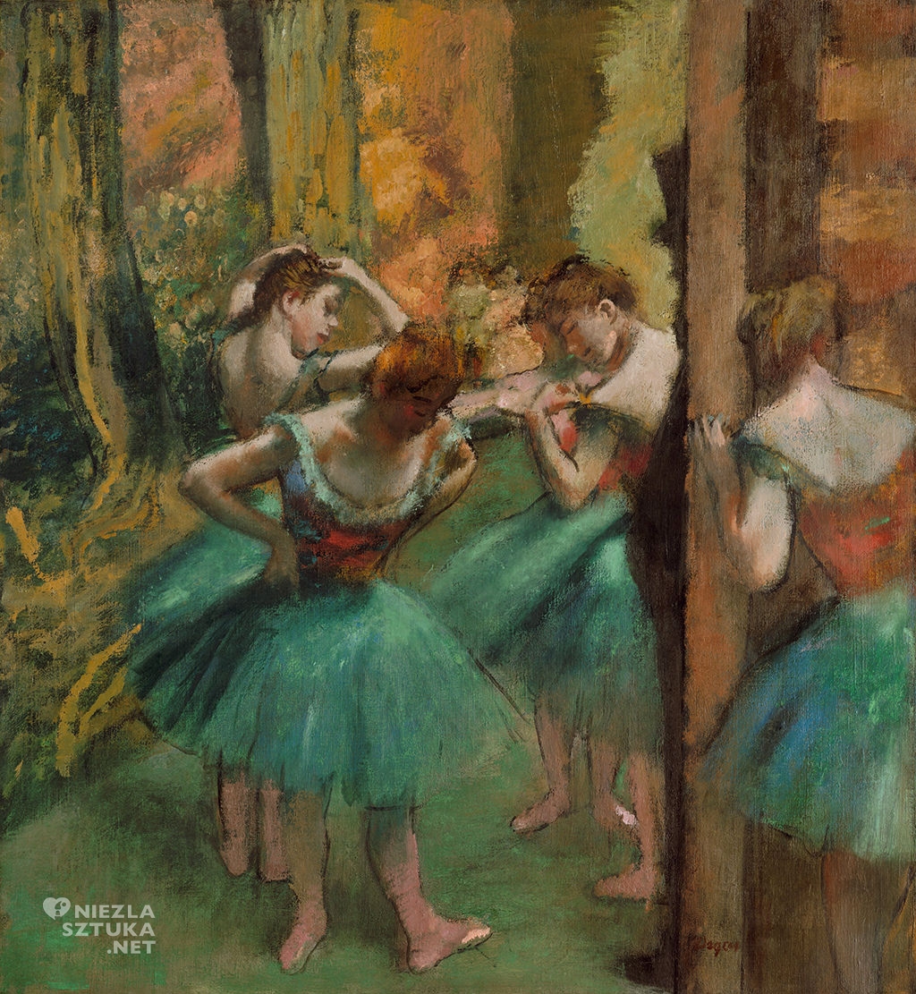 Edgar Degas, Tancerki w rozu i zieleni, baletnice, niezła sztuka