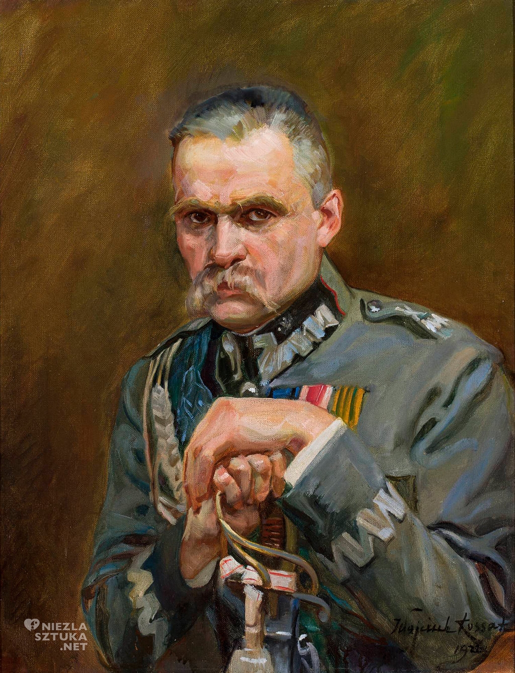 Wojciech Kossak, Józef Piłsudski, portret, malarstwo, sztuka polska, Niezła Sztuka