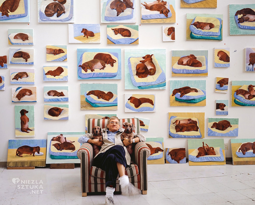 David Hockney z psem