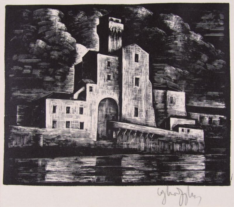 Władysław Skoczylas, Motyw z Pizy, sztuka polska, Niezła Sztuka