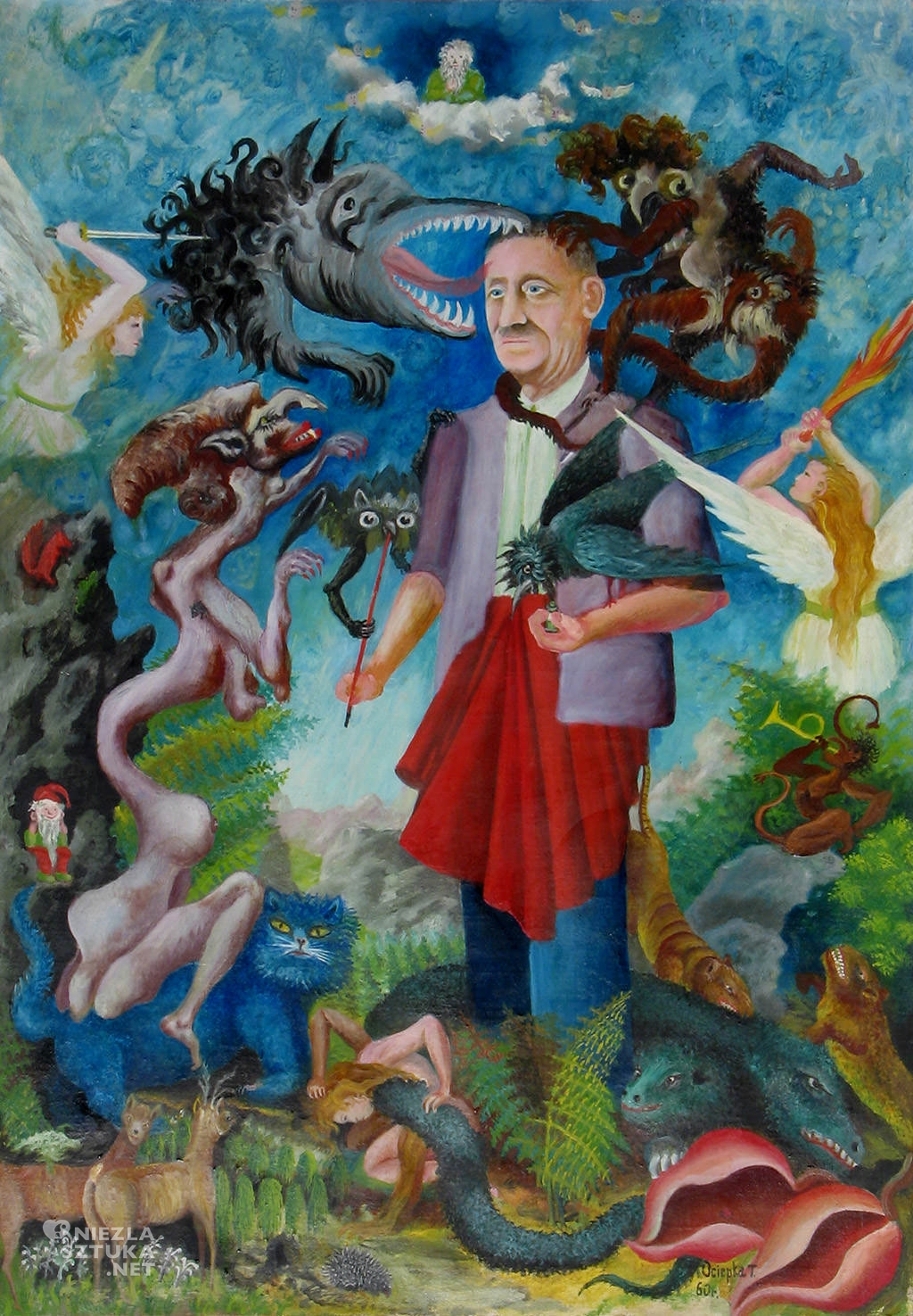 Teofil Ociepka, Autoportret, polska sztuka, sztuka naiwna, grupa janowska, Niezła Sztuka