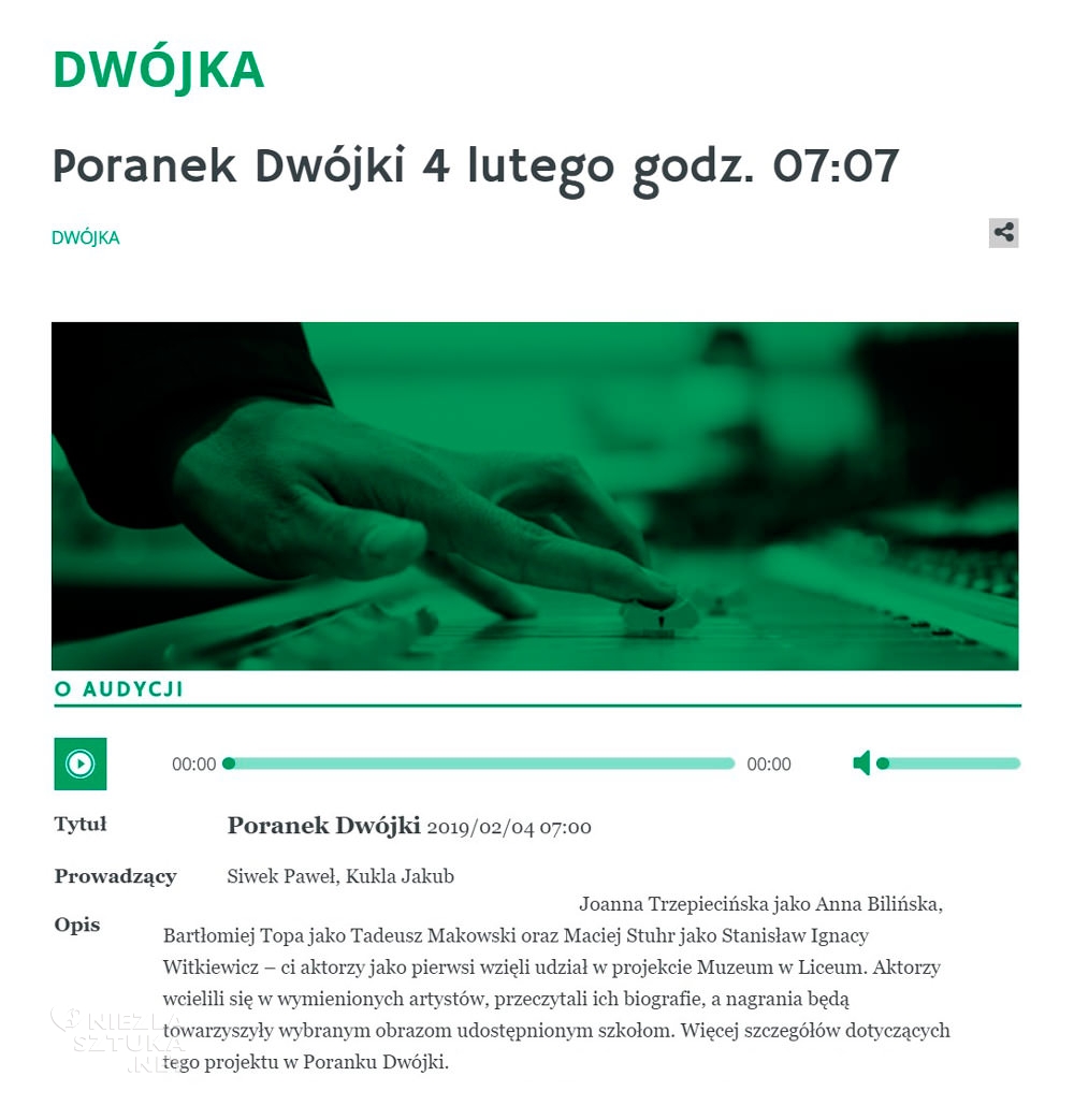 Dwójka polskie radio Muzeum w Liceum