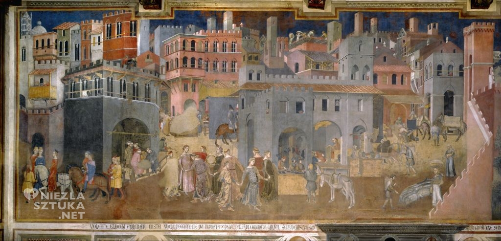 Ambrogio Lorenzetti Alegoria dobrych rządów | 1338-1339, freski, Palazzo Pubblico, Siena