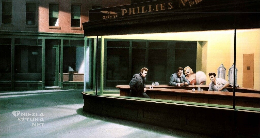 Gottfried Helnwein, Boulevard of Broken Dreams, 1984, Edward Hopper, inspiracja, sztuka amerykańska, Niezła sztuka