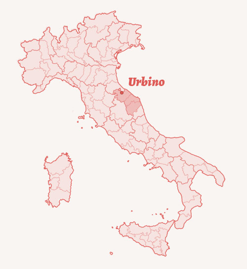 Mapa Włoch Urbino, Niezła sztuka