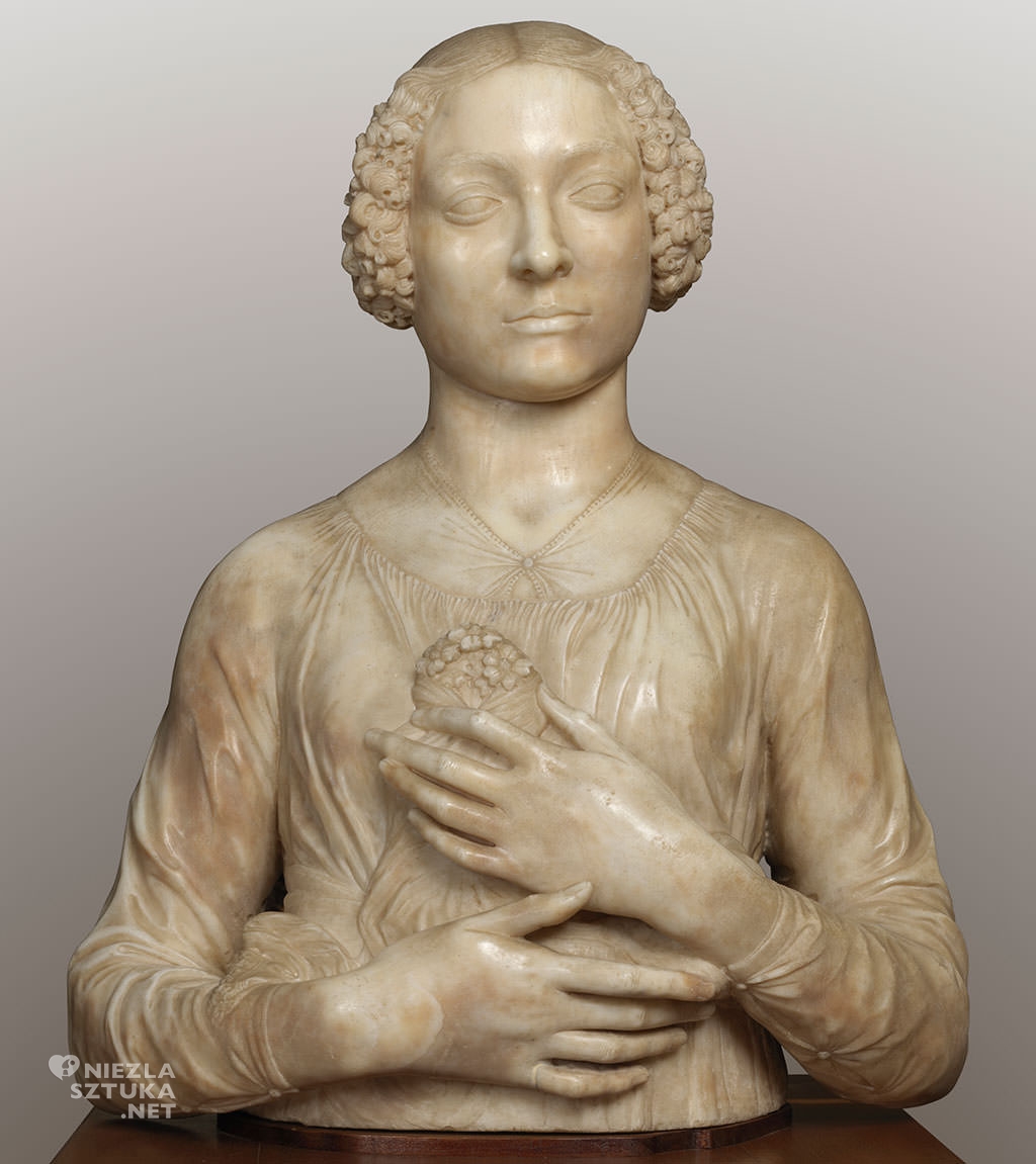 Andrea del Verrocchio, Dama z bukietem, rzeźba, sztuka włoska, Niezła sztuka
