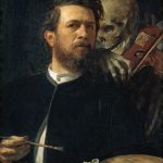 Arnold Bocklin, Autoportret ze śmiercią grającą na skrzypcach, symbolizm, Niezła Sztuka