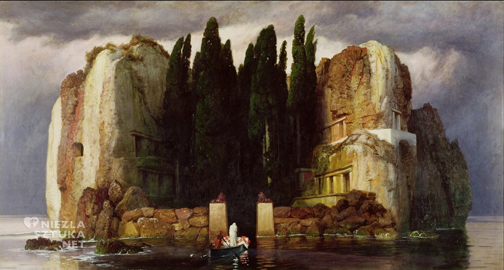 Arnold Böcklin, Wyspa umarłych, Berlin, mitologia, malarstwo mitologiczne, Niezła Sztuka