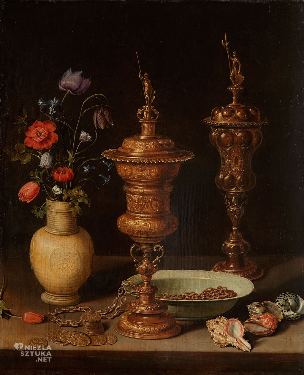 Clara Peeters, Martwa natura z kwiatami i złotymi pucharami, Niezła sztuka