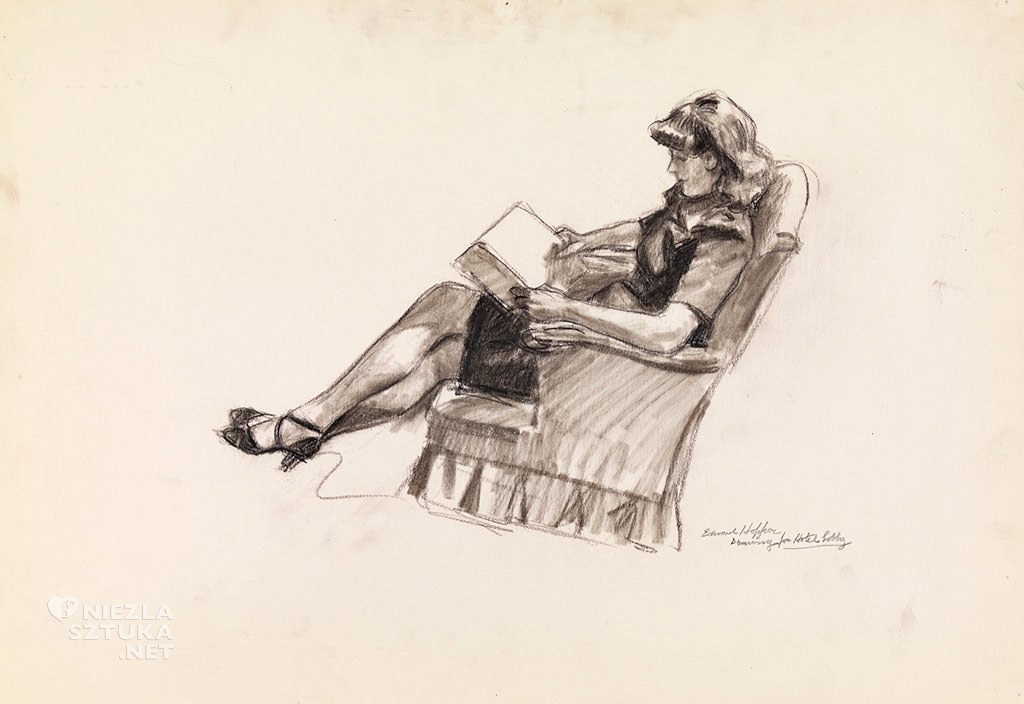 Edward Hopper, Hotel Lobby, malarstwo amerykańskie, scena rodzajowa, sztuka nowoczesna, Niezła Sztuka