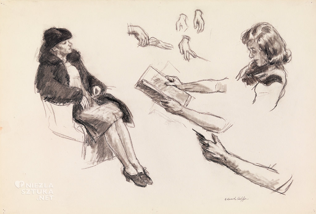 Edward Hopper, Hotel Lobby, malarstwo amerykańskie, scena rodzajowa, sztuka nowoczesna, Niezła Sztuka
