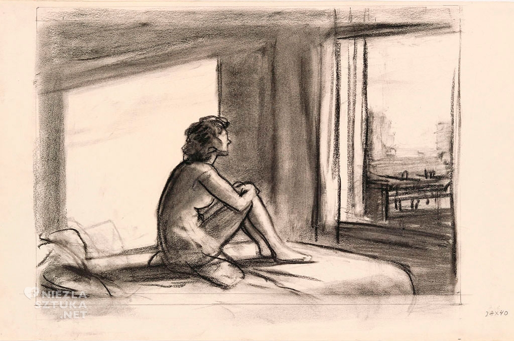 Edward Hopper, Morning sun. neoklasycyzm, modernizm, scena rodzajowa, malarstwo amerykańskie, Niezła Sztuka