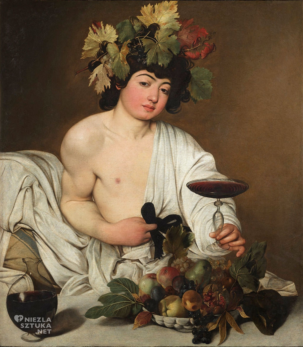 Caravaggio, Bachus, Galeria Uffizi, malarstwo włoskie, Niezła sztuka