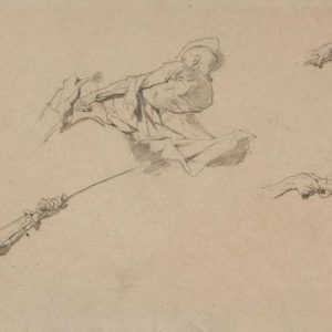 Józef Brandt, Tatar dosiadający konia, studia postaci i dłoni do obrazu Odbicie jasyru,sztuka polska, batalistyka, malarstwo polskie, malarstwo historyczne, Niezła sztuka