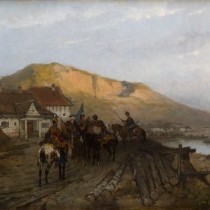 Józef Brandt, Nad Dniestrem, sztuka polska, batalistyka, malarstwo polskie, malarstwo historyczne, Niezła sztuka