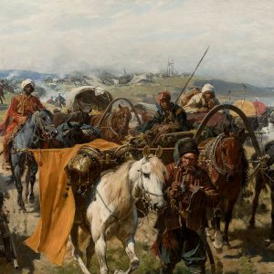 Józef Brandt, Obóz Zaporożców, sztuka polska, batalistyka, malarstwo polskie, malarstwo historyczne, Niezła sztuka