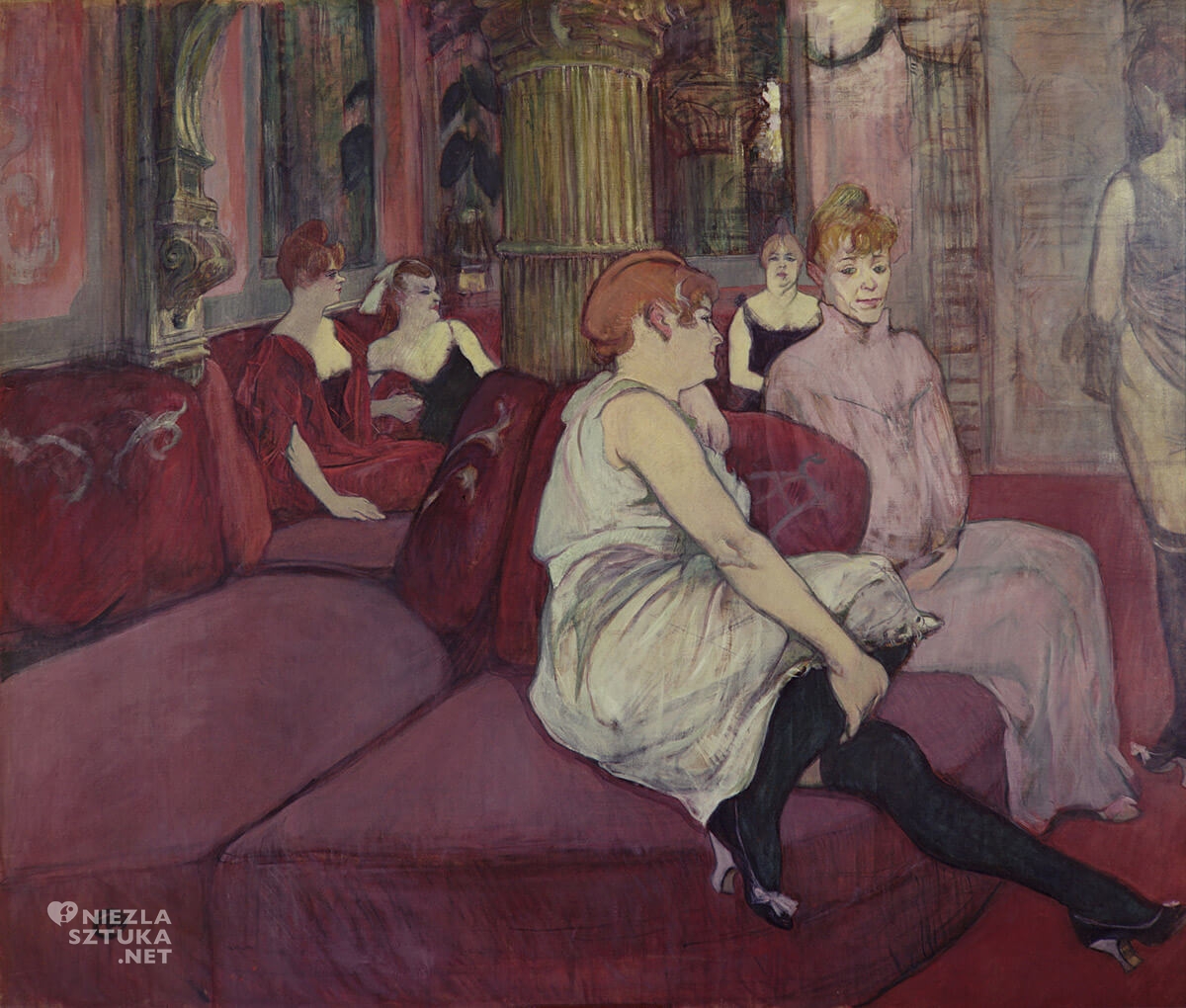 Henri de Toulouse-Lautrec, Salon na ulicy Roue des Moulins, sztuka francuska, malarstwo, Niezła Sztuka
