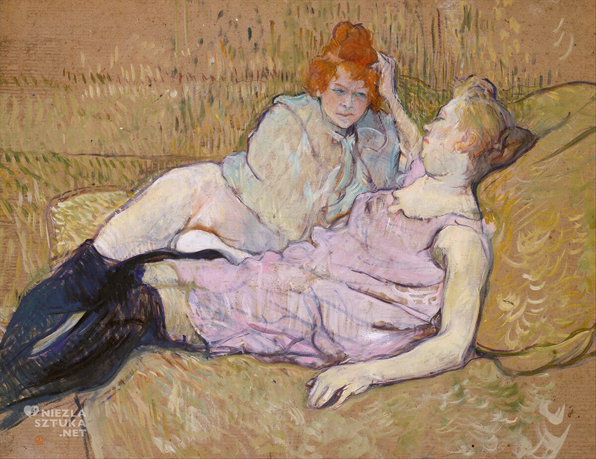 Henri de Toulouse-Lautrec, Sofa, malarstwo francuskie, sztuka francuska, Niezła Sztuka