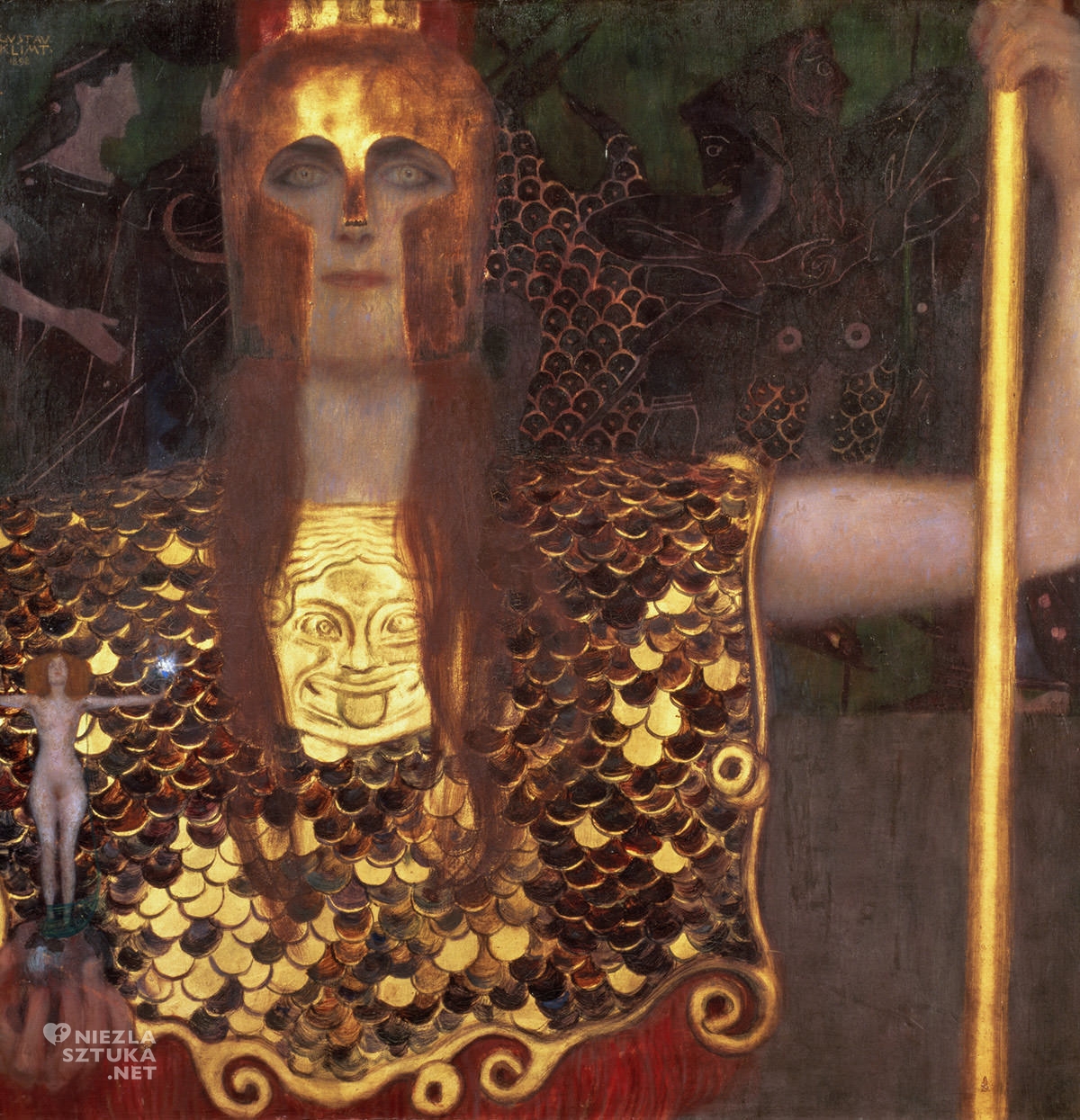 Gustav Klimt, Pallas Atena, secesja, mitologia, Niezła sztuka
