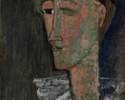 Amedeo Modigliani, Autoportret jako Pierrot, malarstwo olejne, autoportret, sztuka włoska, sztuka nowoczesna, Ecole de Paris, Niezła Sztuka