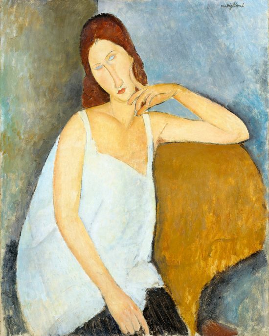 Amedeo Modigliani, Jeanne Hebuterne, sztuka włoska, malarstwo olejne, portret, ekspresjonizm, sztuka nowoczesna, Ecole de Paris, Niezła Sztuka