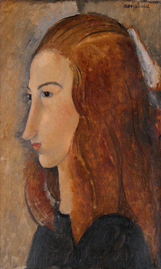 Amedeo Modigliani, Jeanne Hebuterne, żona artysty, portret, sztuka włoska, malarstwo olejne, ekspresjonizm, sztuka nowoczesna, Ecole de Paris, Niezła Sztuka
