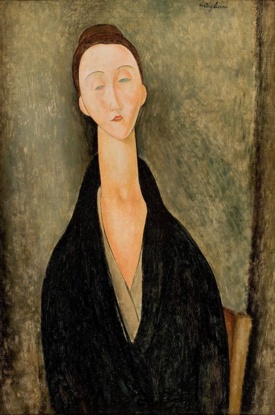 Amedeo Modigliani, Lunia Czechowska, sztuka włoska, malarstwo olejne, portret, ekspresjonizm, sztuka nowoczesna, Ecole de Paris, Niezła Sztuka