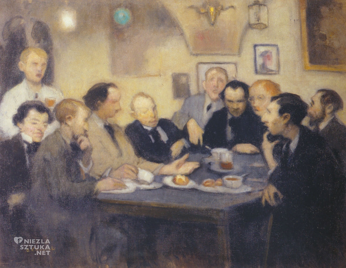 Alfons Karpiński, Portret malarzy w Jamie Michalikowej, Jama Michalikowa, polska sztuka, sztuka polska, Muzeum Narodowe we Wrocławiu, Niezła sztuka