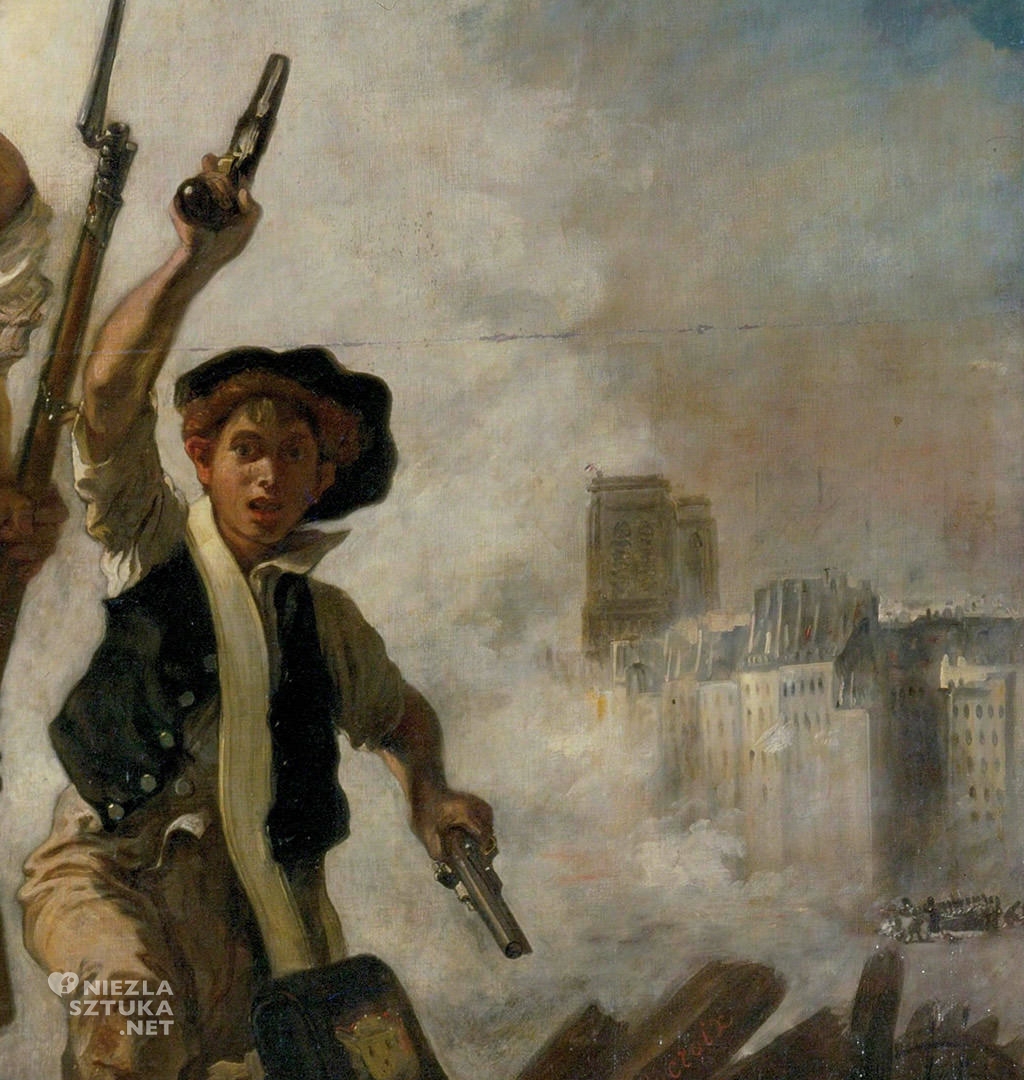 Eugène Delacroix, Wolność wiodąca lud na barykady, malarstwo francuskie, rewolucja francuska, Niezła Sztuka