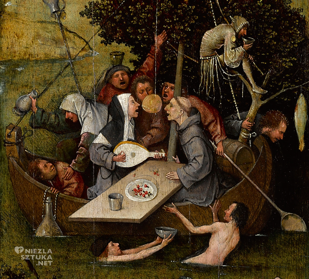 Hieronim Bosch, Statek szaleńców, statek głupców, prymitywiści flamandzcy, prymitywiści niderlandzcy, statek głupców, renesans północny, Niezła Sztuka