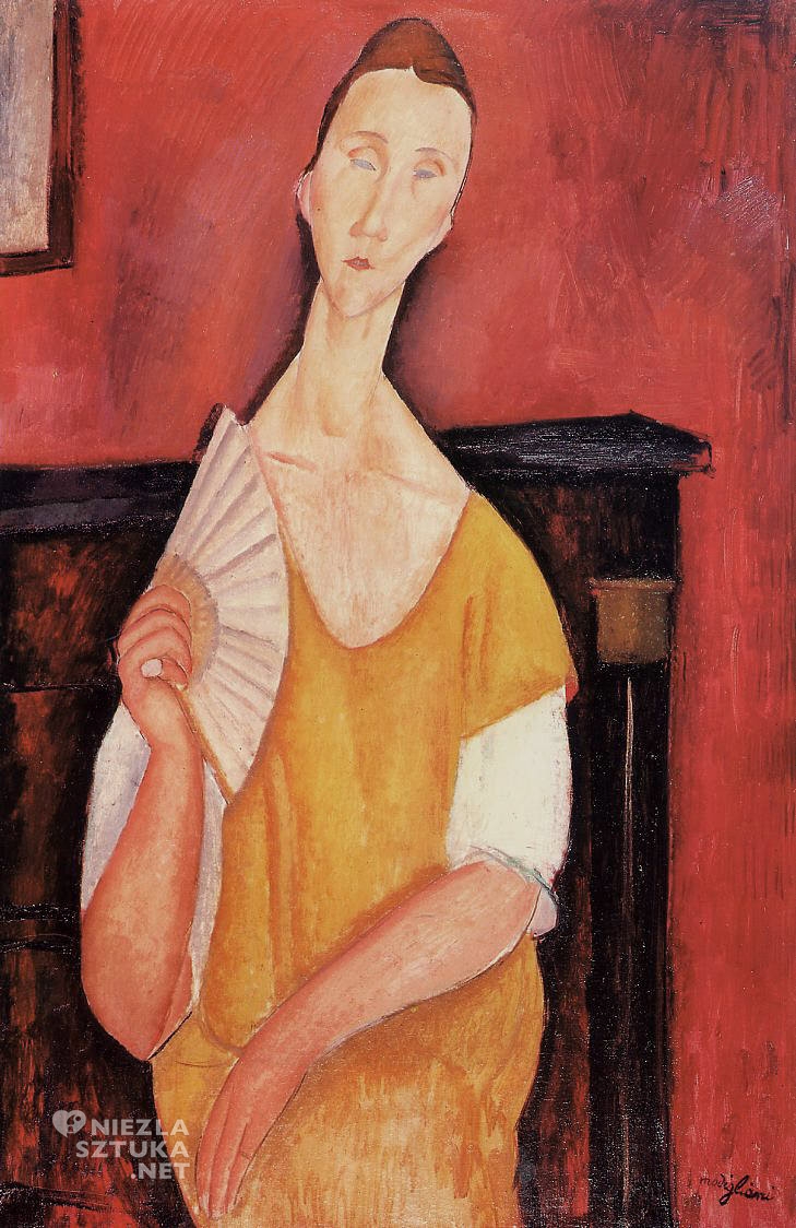 Amedeo Modigliani, Kobieta z wachlarzem, Lunia Czechowska, portret, Ecole de Paris, Niezła sztuka
