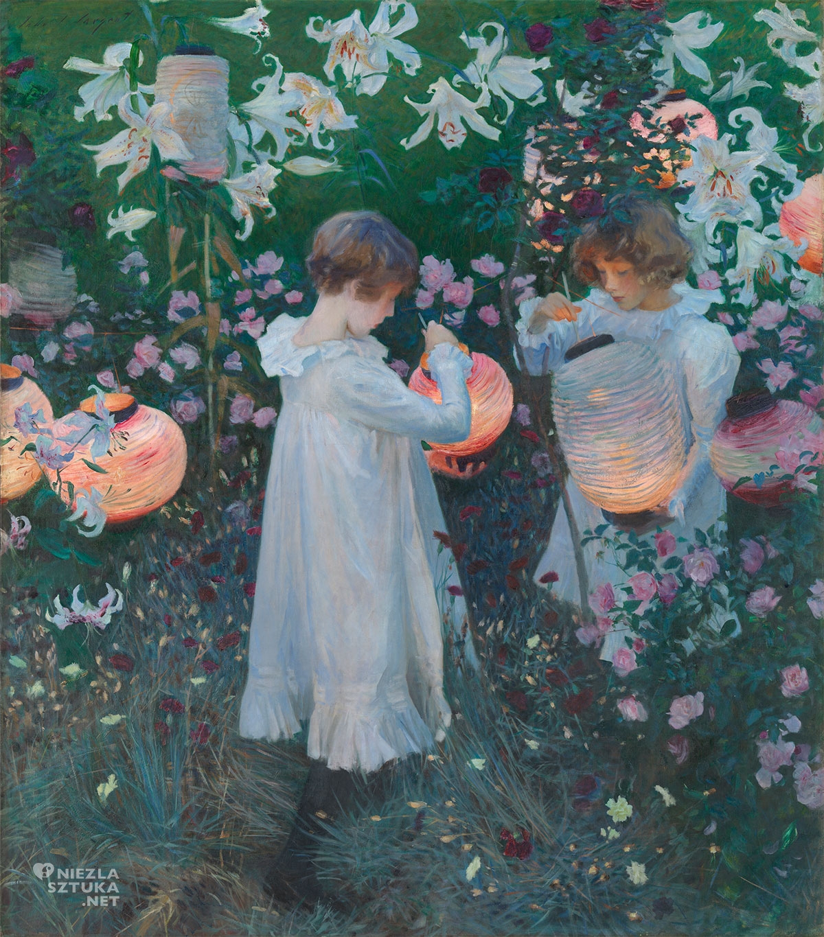 John Singer Sargent, Goździk, lilia, lilia, róża, malarstwo amerykańskie, dziecko w sztuce, Niezła sztuka