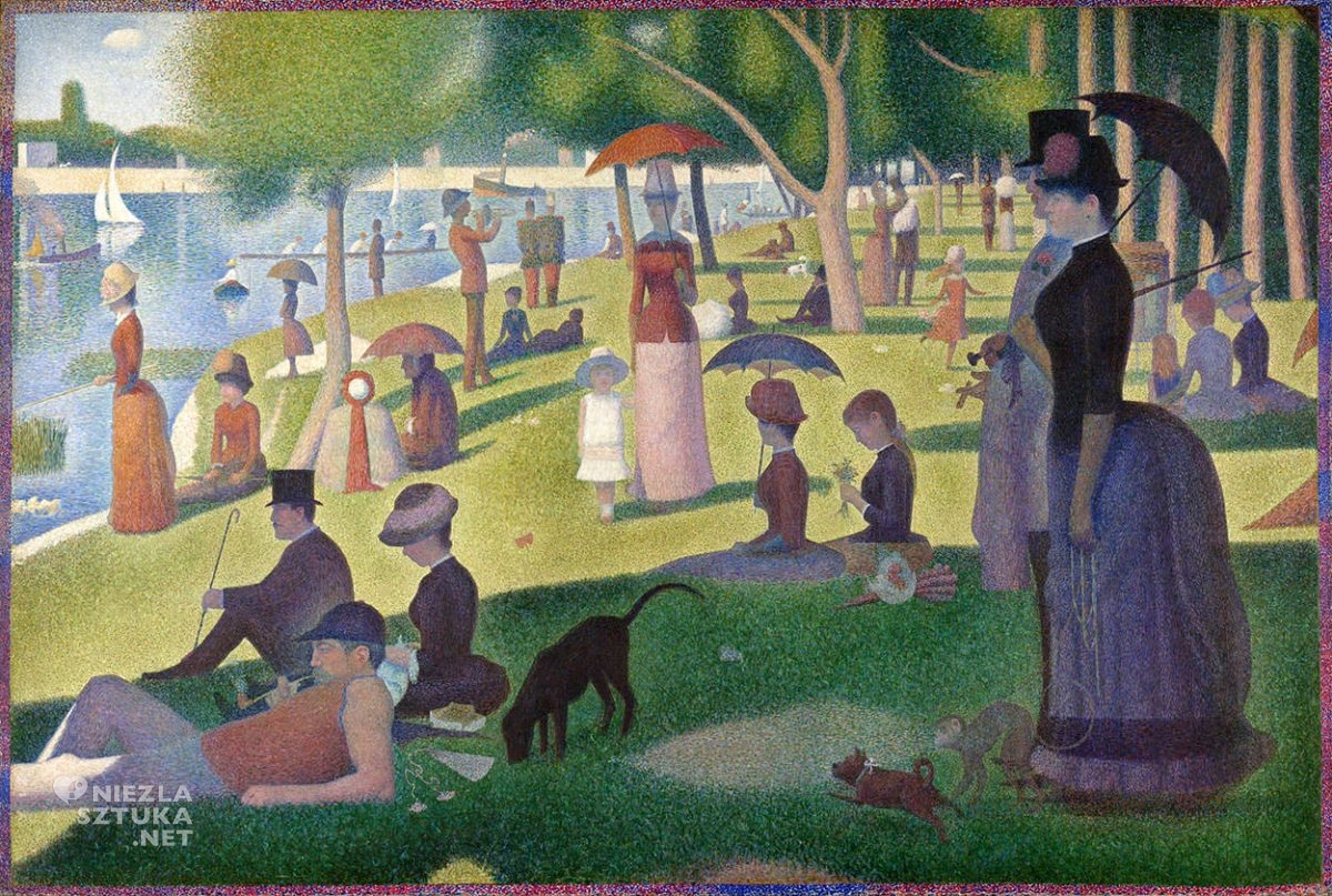 Georges Seurat, Niedzielne popołudnie na wyspie Grand Jatte, puentylizm, postimpresjonizm, Niezła Sztuka