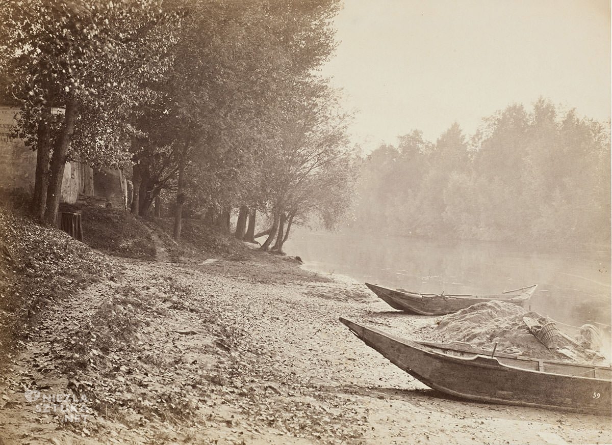 Achille Quinet, Scena nad rzeką, fotografia, Niezła Sztuka