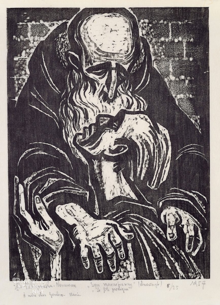 Maria Hiszpańska-Neumann, syn marnotrawny, drzeworyt, ilustracja, grafika, Niezła sztuka