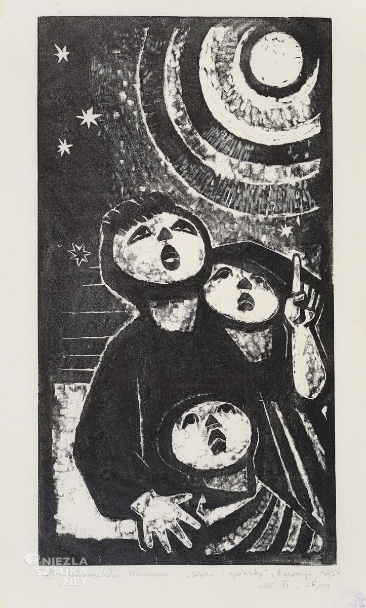 Maria Hiszpańska-Neumann, dziecko w sztuce, drzeworyt, ilustracja, grafika, Niezła sztuka
