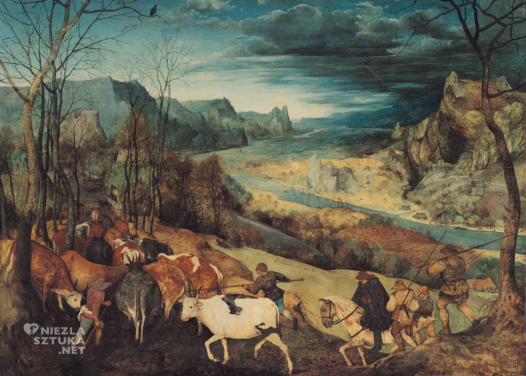Pieter Bruegel starszy, Powrót stada, Jesień, Kunsthistorisches Museum, Wiedeń, Niezła sztuka