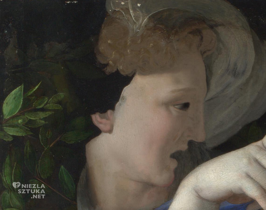 Agnolo Bronzino, Alegoria czasu i miłości, Wenus i Kupidyn,detal, manieryzm, sztuka włoska, malarstwo włoskie, Niezła Sztuka