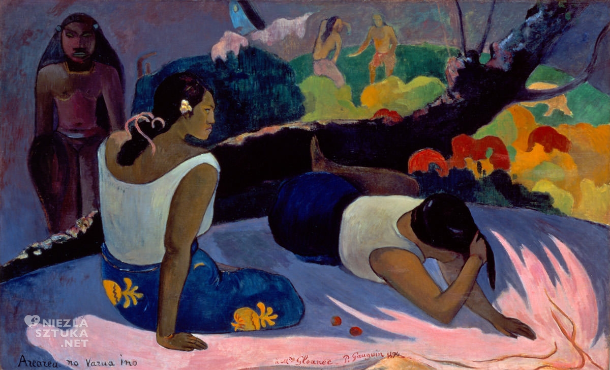Paul Gauguin, Arearea no Varua Ino, duch Tupapau, postimpresjonizm, impresjonizm, postimpresjoniści, malarstwo Tahiti, malarstwo Polinezji, podróże Gauguina, Niezła Sztuka