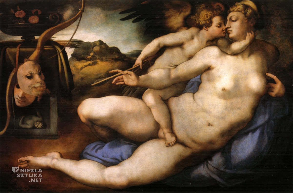 Jacopo Pontormo, Wenus i Kupidyn, malarstwo włoskie, sztuka włoska, manieryzm, Niezła Sztuka