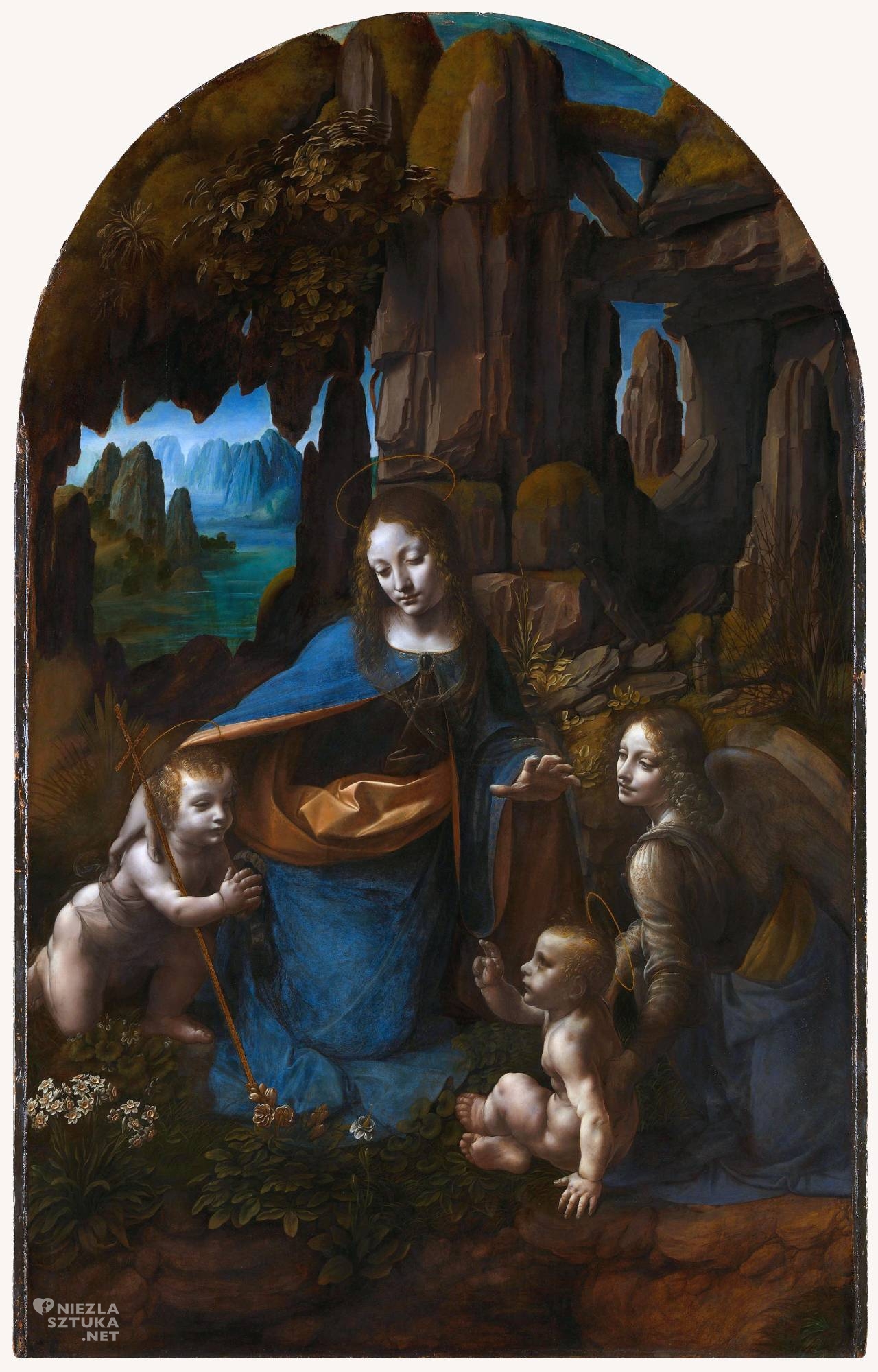 Leonardo da Vinci, Madonna wśród skał, Madonna w grocie, sztuka włoska, malarstwo włoskie, Niezła sztuka
