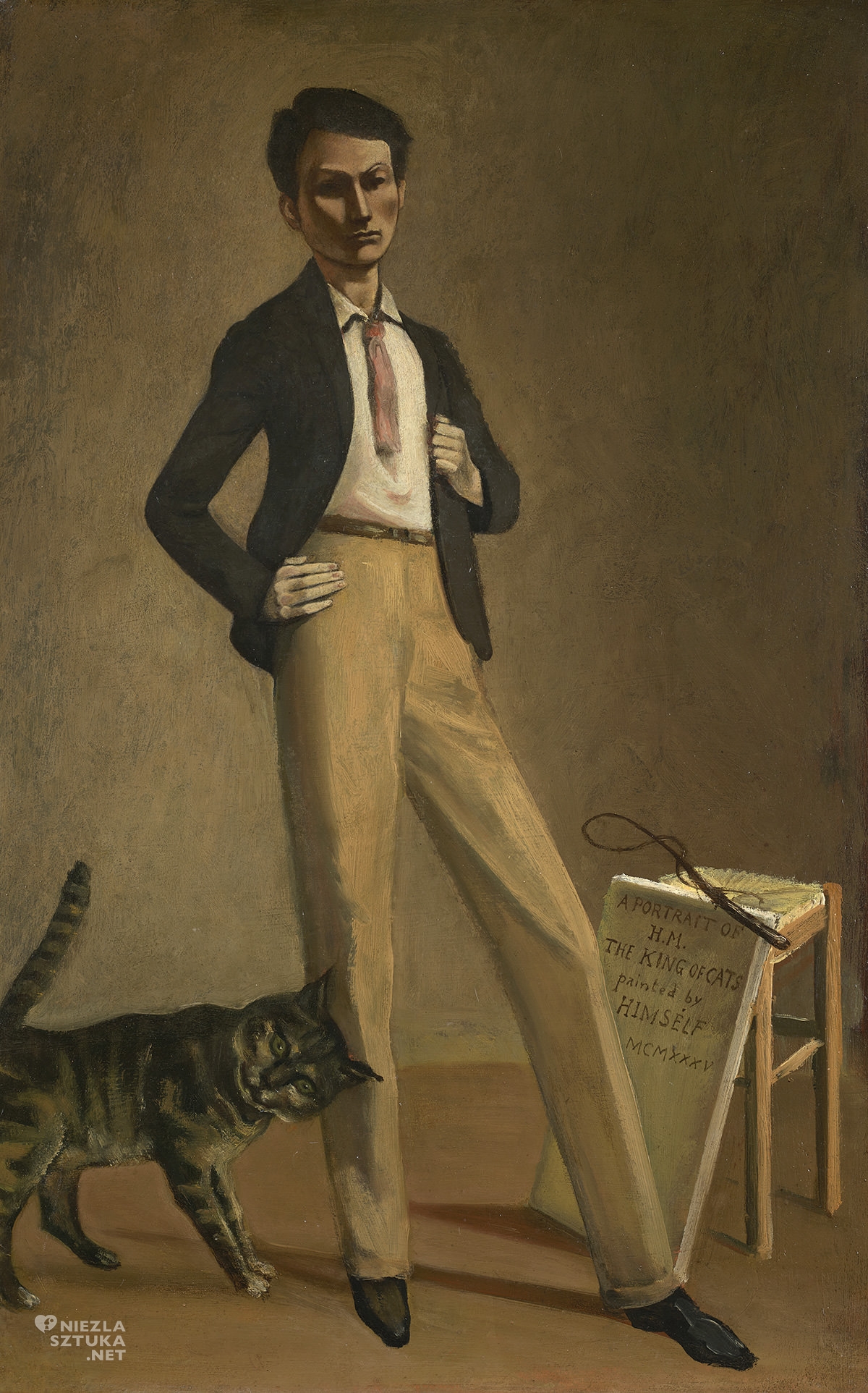 Balthus, Balthasar Klossowski de Rola, król kotów, autoportret, obraz, malarstwo francuskie, Niezła sztuka