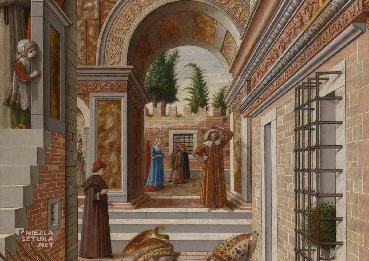 Carlo Crivelli, Zwiastowanie ze św. Emidiuszem, malarstwo włoskie, sztuka włoska, renesans, Niezła Sztuka