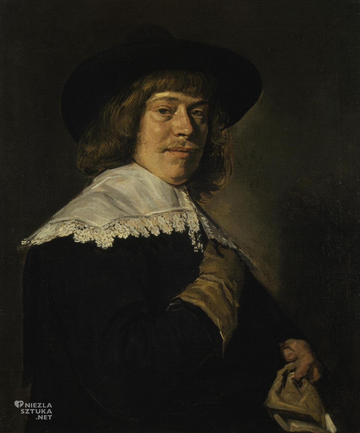 Frans Hals, Portret młodego mężczyzny trzymającego rękawiczkę, malarstwo holenderskie, Niezła sztuka