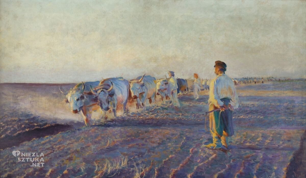 Leon Wyczółkowski, Orka na Ukrainie, pejzaż, malarstwo polskie, sztuka polska, Niezła sztuka