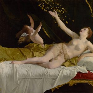Orazio Gentileschi, Danae, złoty deszcz, Getty Museum, Danae, Los Angeles, Niezła sztuka